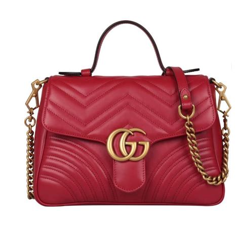 gucci handbag red leather|authentic gucci shoulder bag.